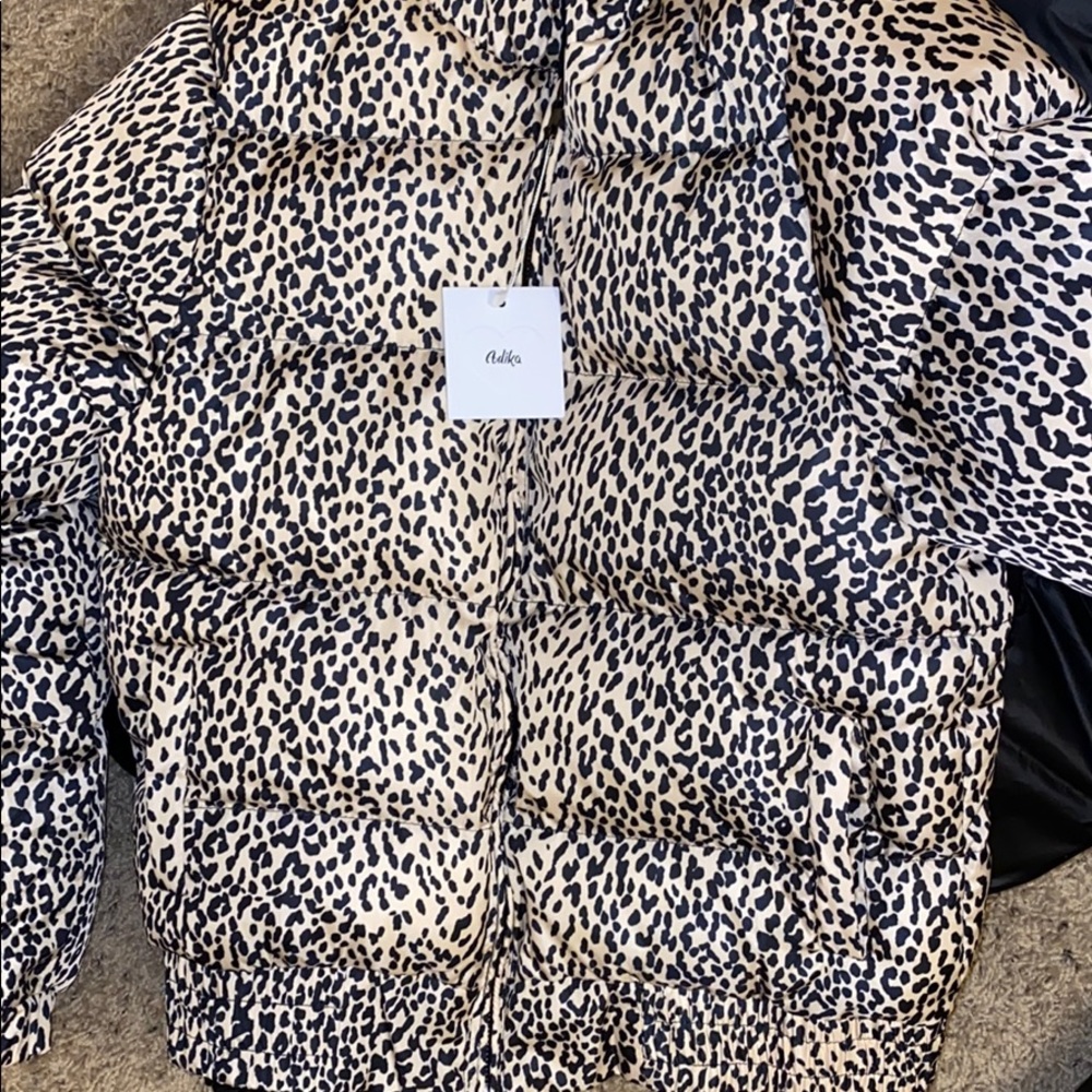 Cheetah print puffer